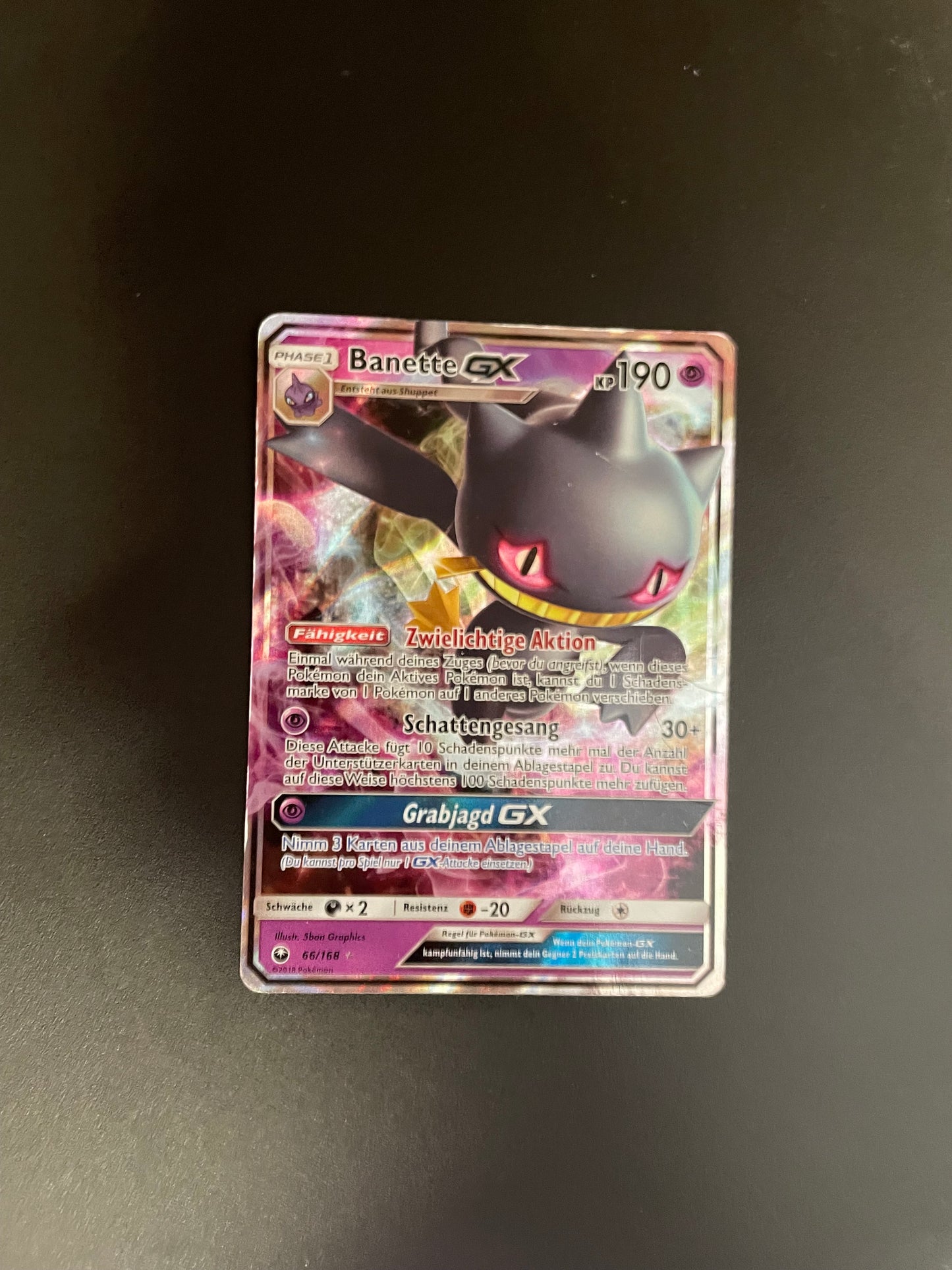 Pokemon Karte GX Banette 66/168 Deutsch