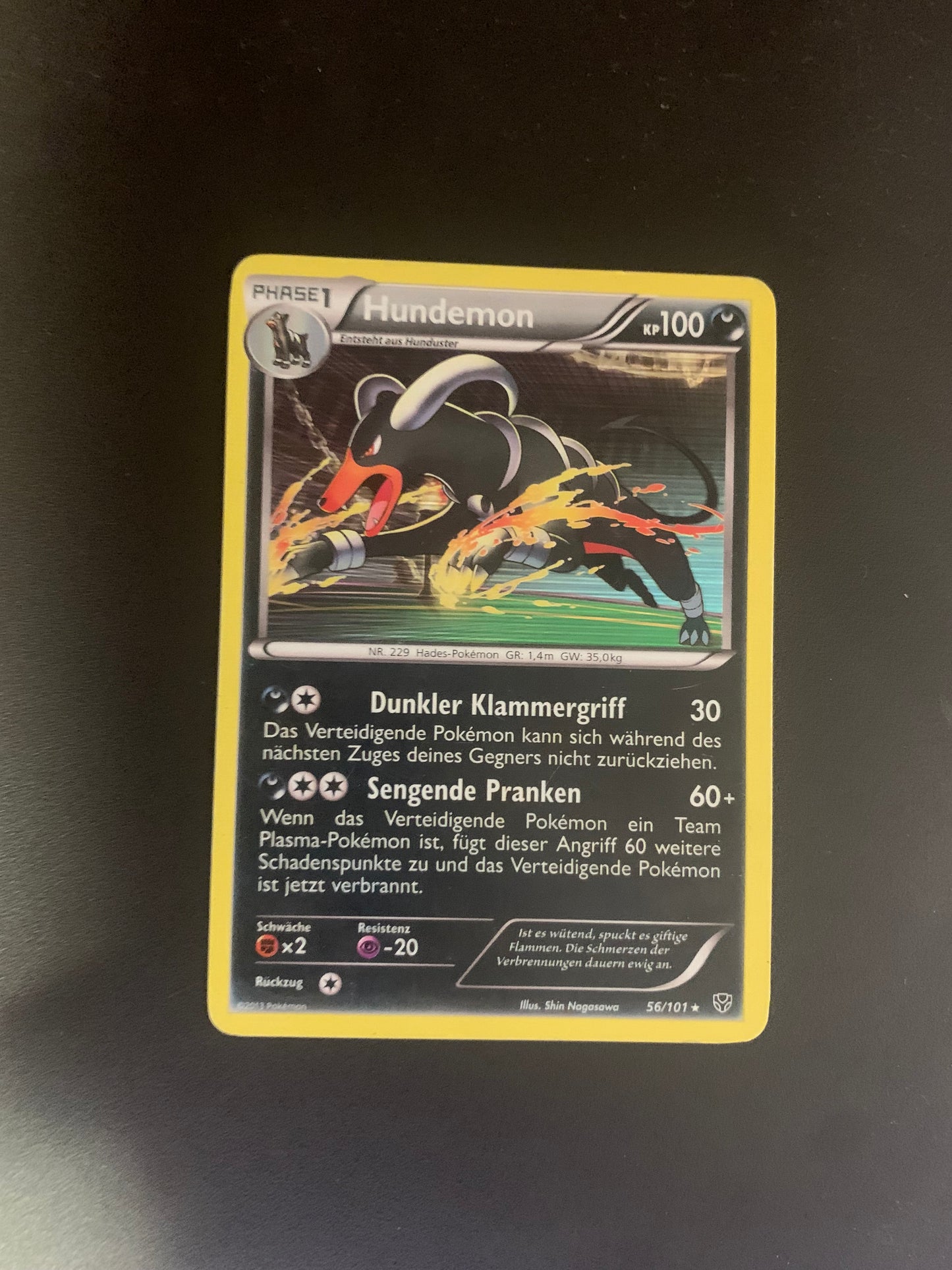 Pokemon Karte Holo Hundemon 56/101 Deutsch