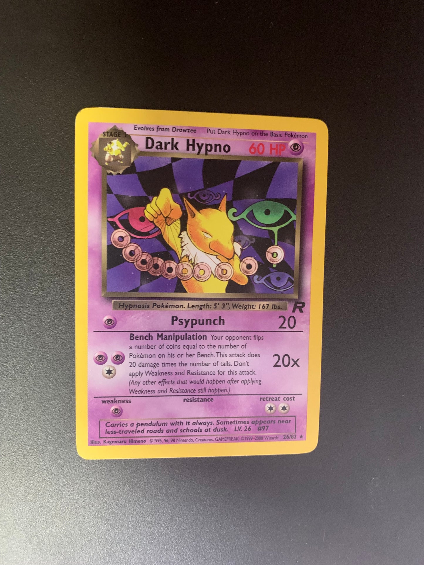 Pokemon Karte Dunkles Hypno Rocket 26/82 Englisch