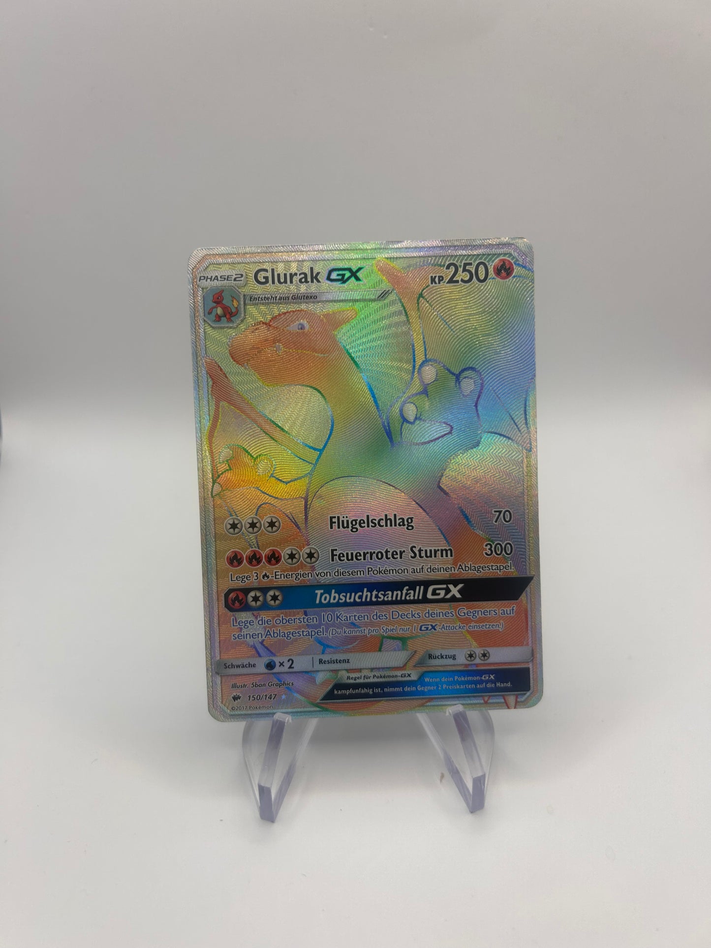 Pokemon Karten GX Rainbow Glurak 150/147 Deutsch