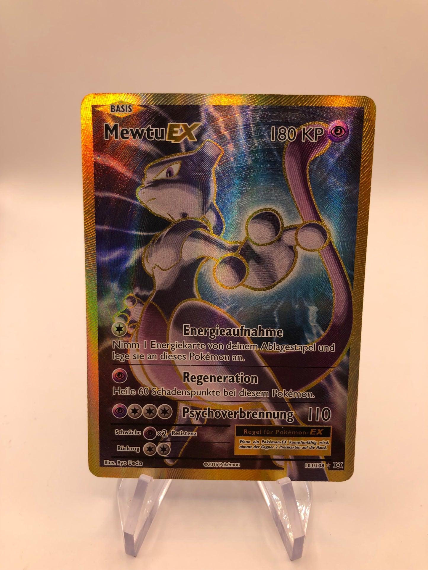 Pokemon Karte EX Mewtu 103/108 Deutsch