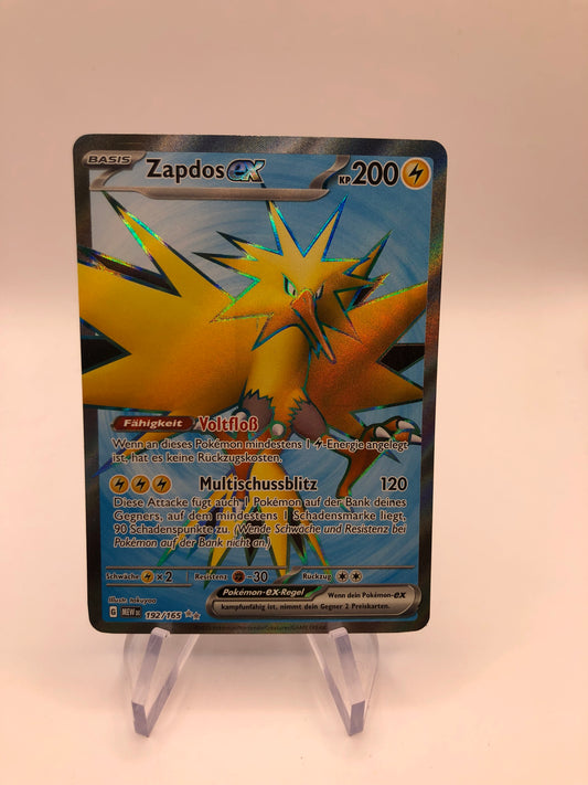 Pokemon Karte Ex Fullart Zapdos 192/165 Deutsch