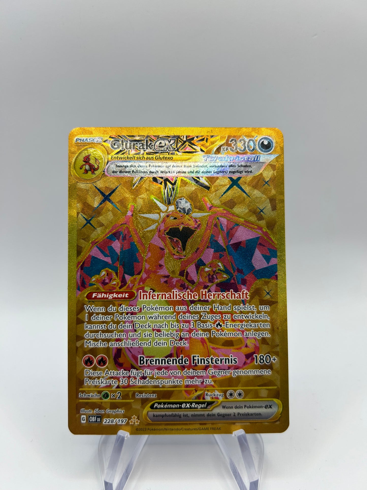 Pokemon Karte ex Gold Glurak 228/197 Deutsch