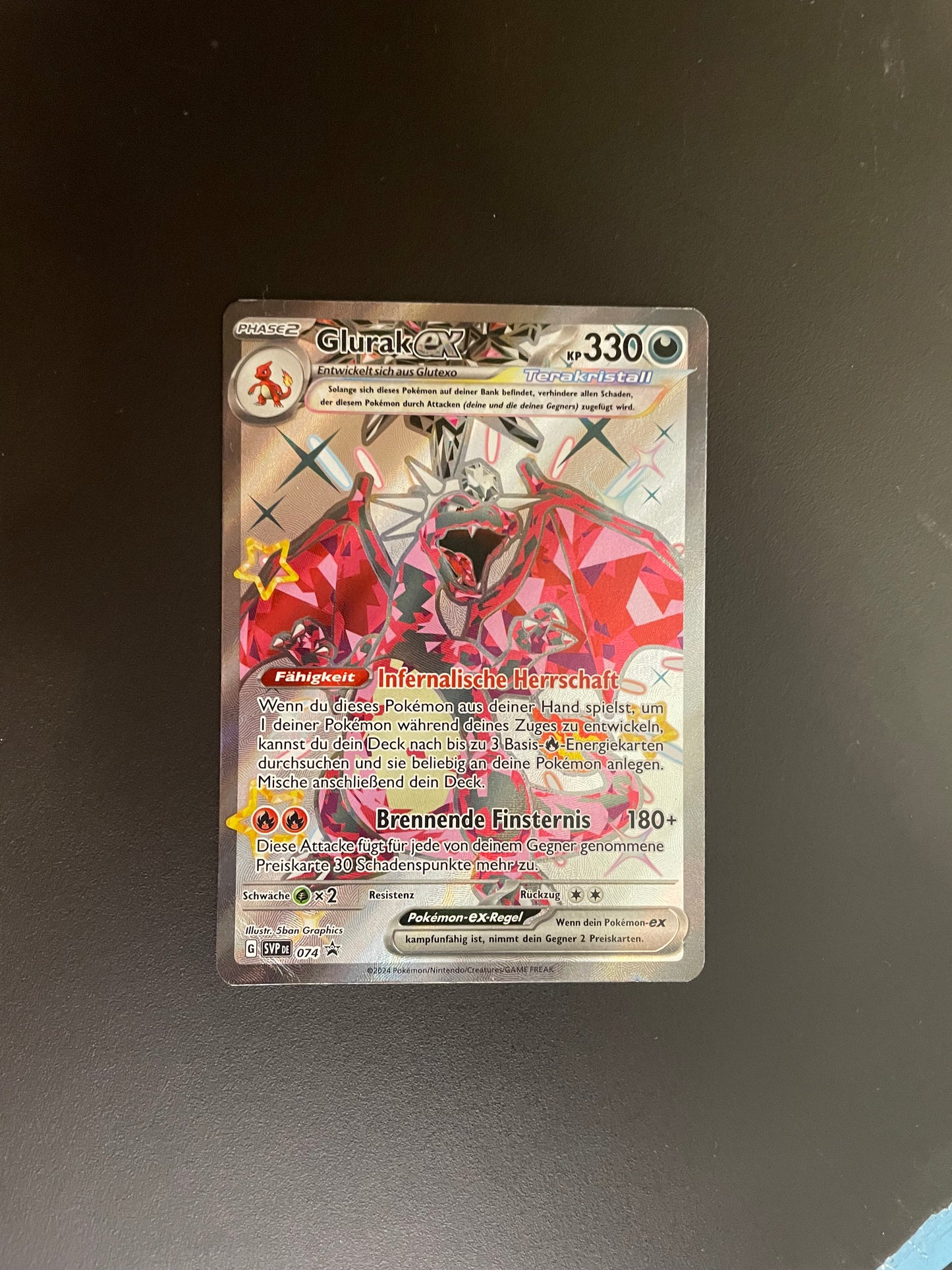 Pokemon Karte EX Glurak 074 Deutsch