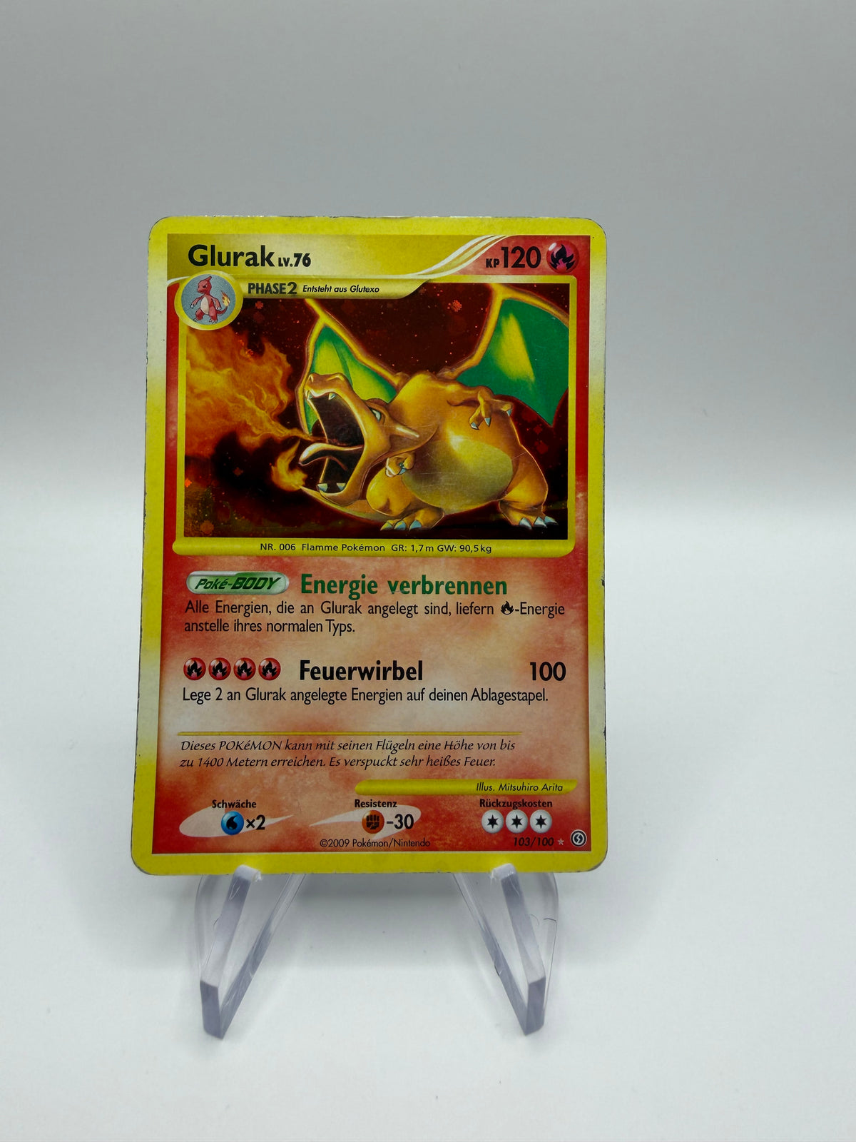 Pokemon Karte Holo Glurak 103/100 Deutsch