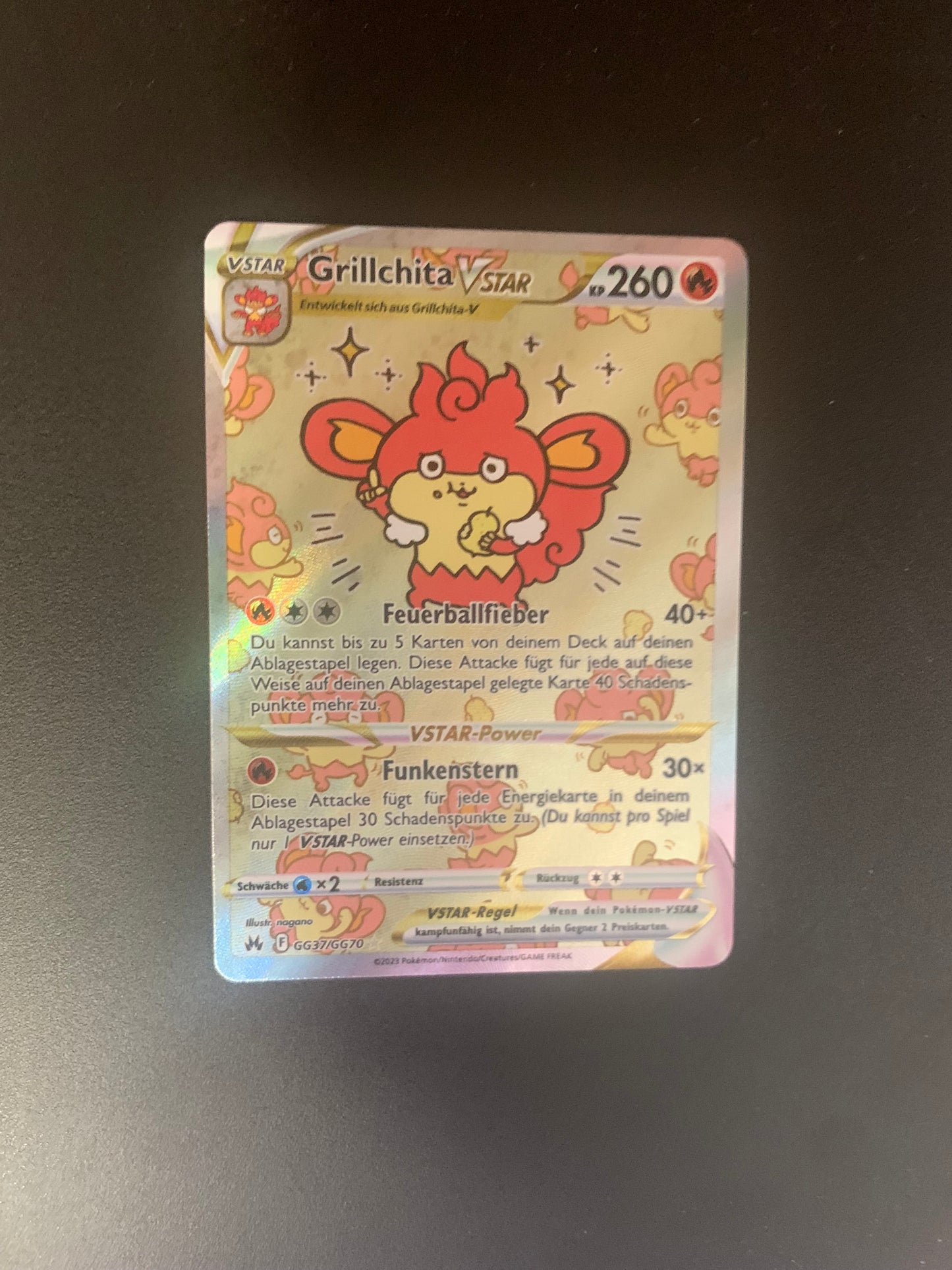 Pokemon Karte Alt-Art Grillchita GG37/GG70 Deutsch