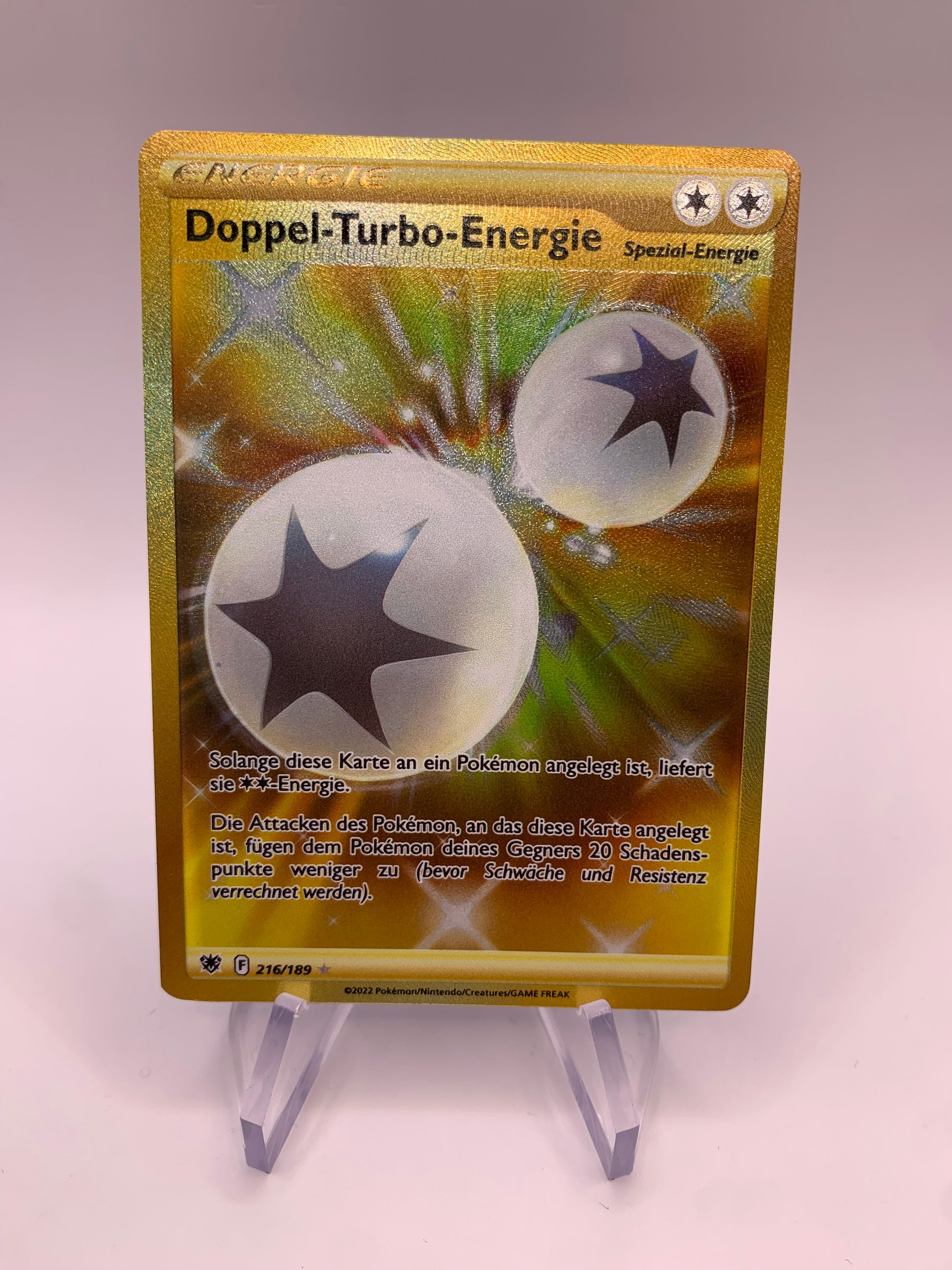Pokemon Card Gold Energy Double Turbo Energy 216/189 German SHPNPokestore Pokemon Card Gold Energy Double Turbo Energy 216/189 German SHPNPokestore