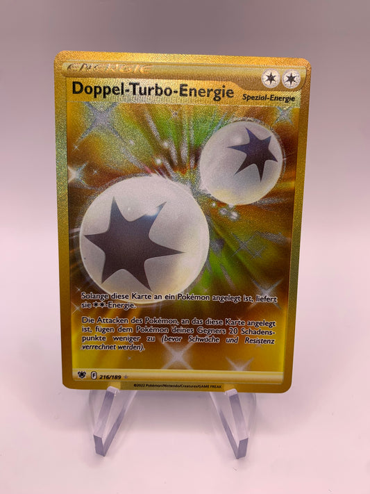 Pokemon Karte Gold Energie Doppel-Turbo-Energie 216/189 Deutsch