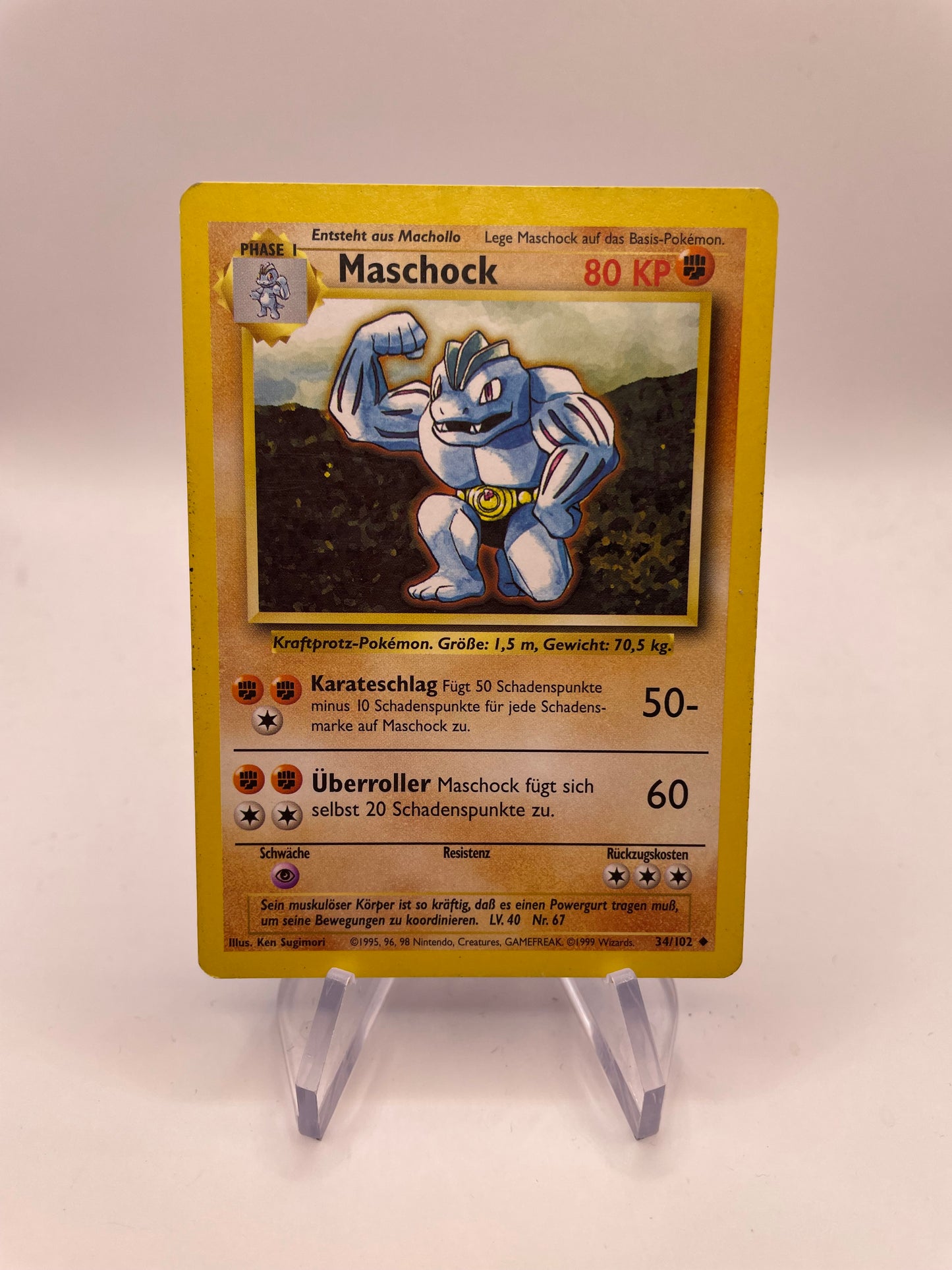 Pokemon Karte Base Set Maschock 34/102 Deutsch