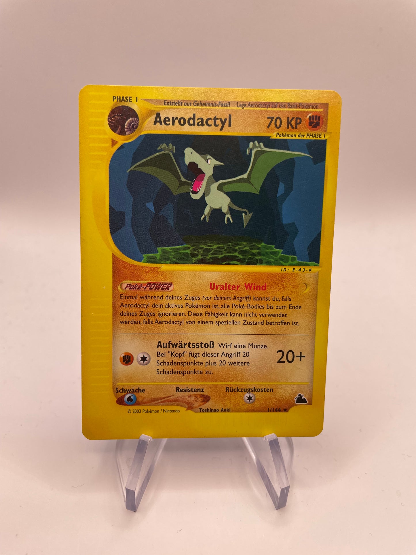 Pokemon Karte E-Series Aerodactyl 1/144 Deutsch