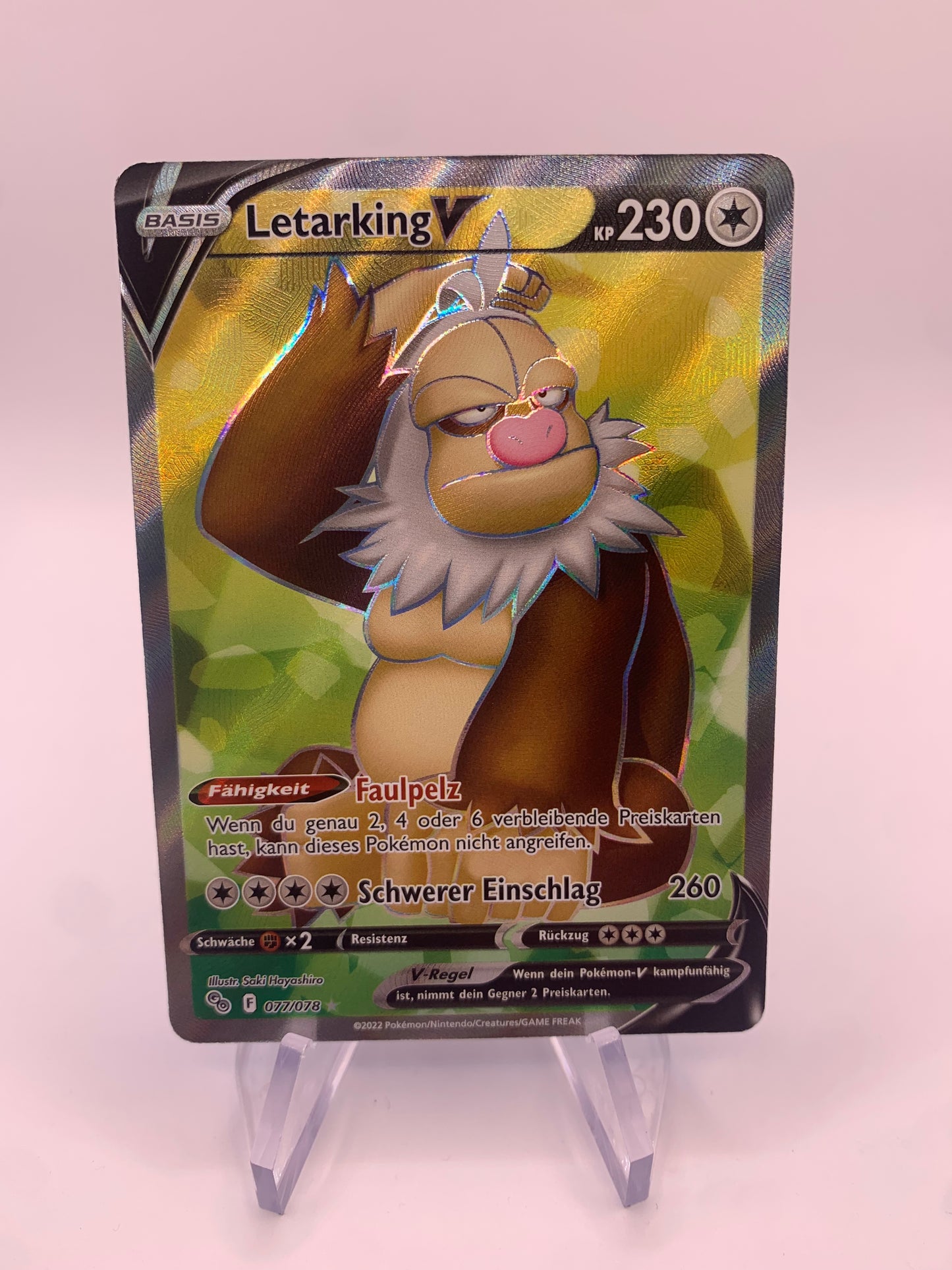 Pokemon Karte V Fullart Letarking 77/78 Deutsch