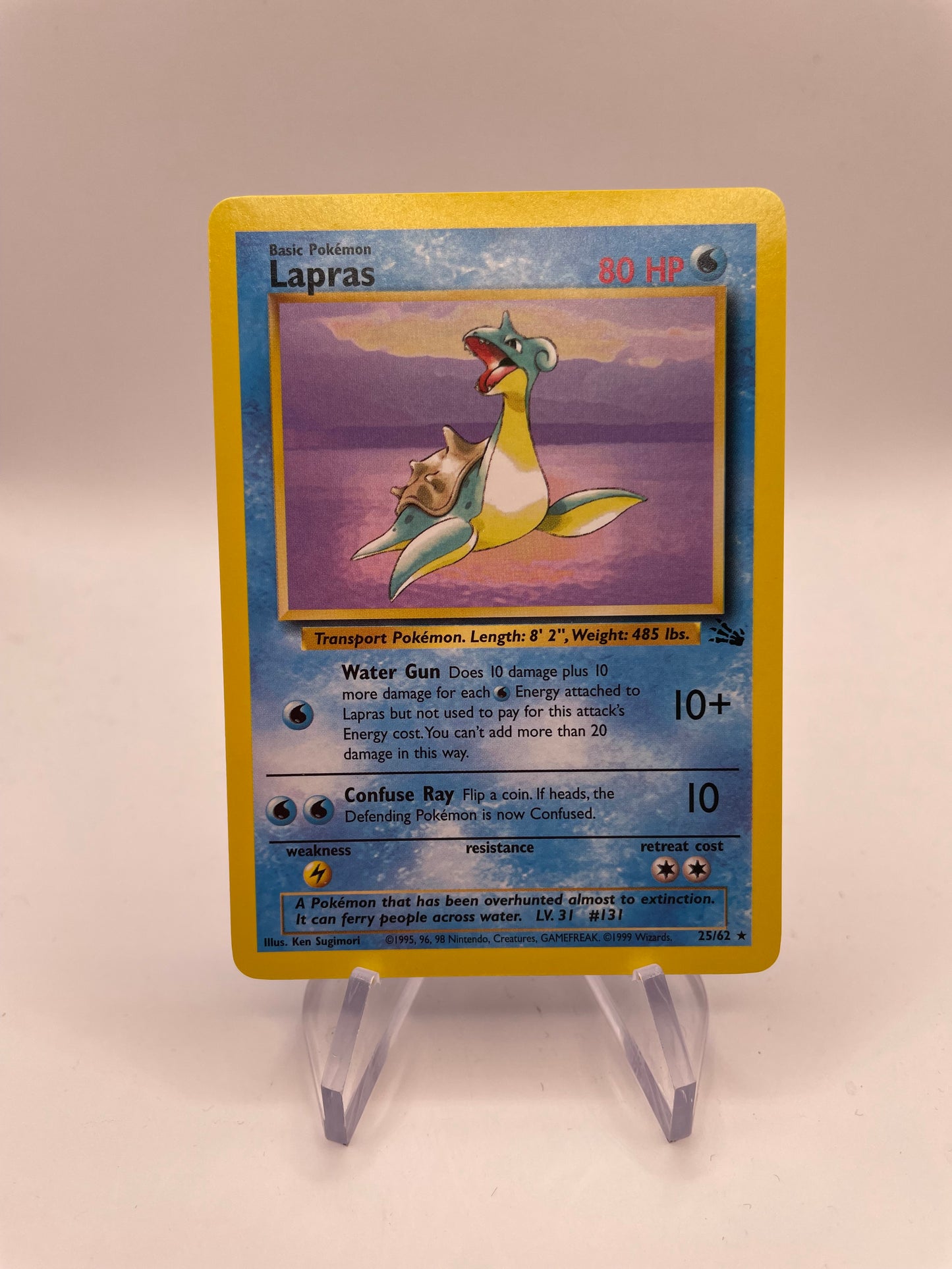 Pokemon Karte Fossil Lapras 25/62 Englisch