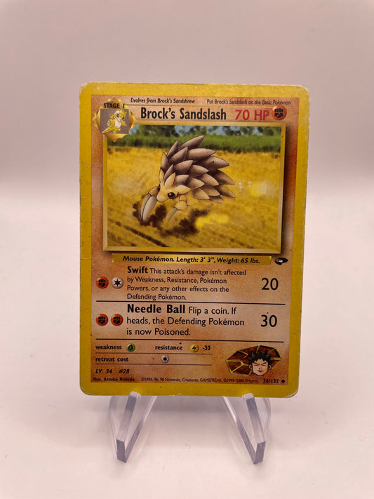 Pokemon Karte Gym Heros Brock‘s Sandslash 36/132 Englisch