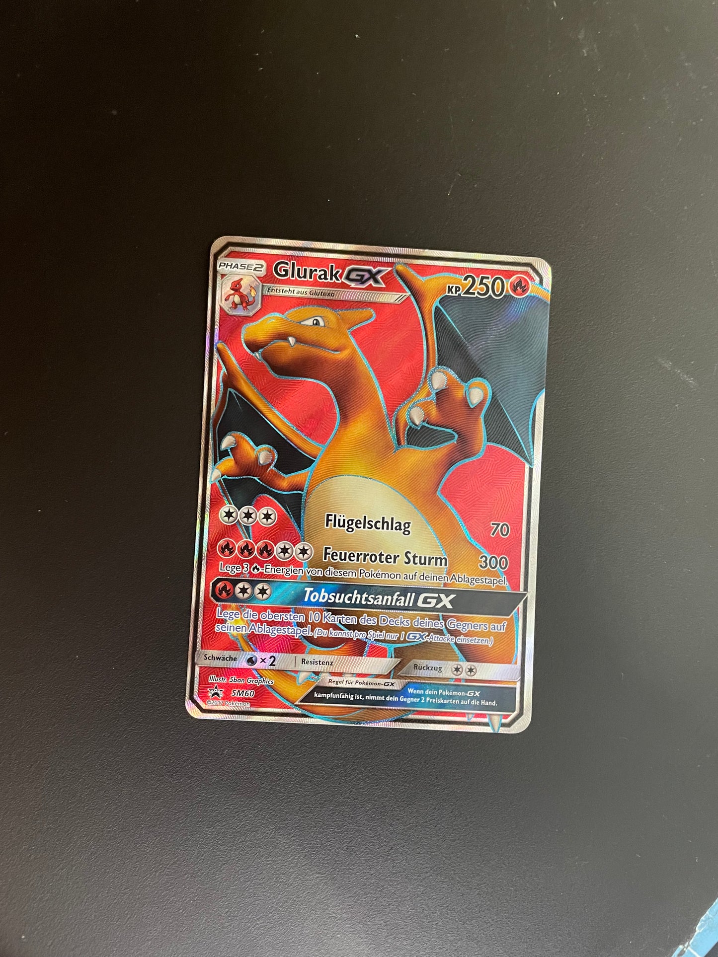 Pokemon Karte GX Promo Glurak SM60 Deutsch