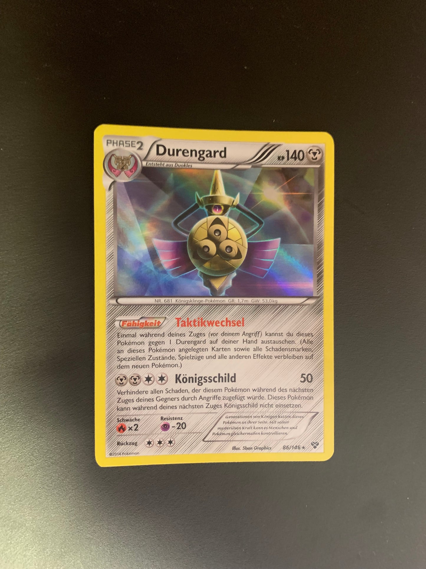 Pokemon Karte Holo Durgengard 86/146 Deutsch