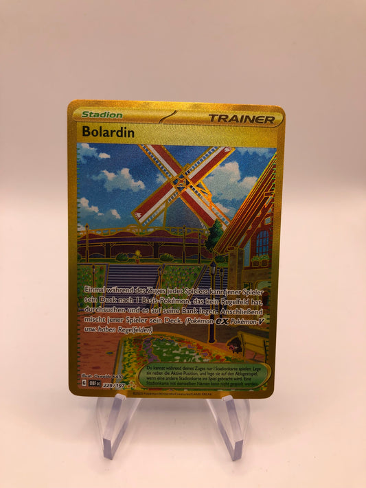 Pokemon Karte Trainer Gold Bolardin 229/197 Deutsch