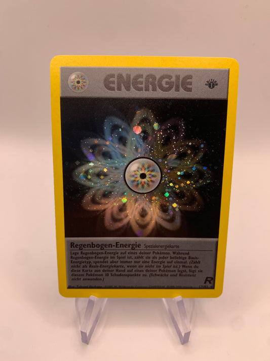 Pokemon Karte 1.Edition Regenbogen Energie  Rocket 17/82 Deutsch