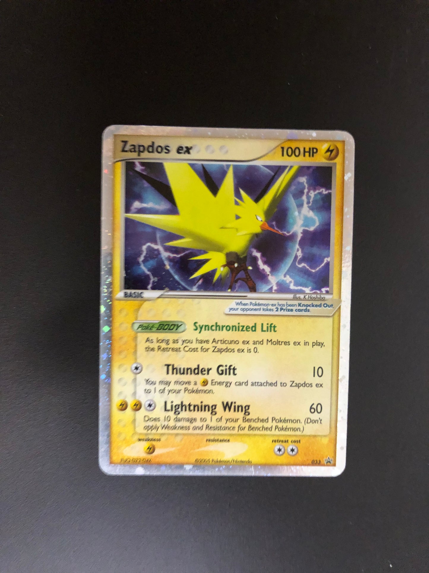 Pokemon Karte EX Holo Promo Zapdos 33 Englisch