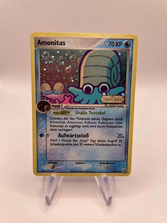 Pokemon Karte Holo Amonitas 60/92 Deutsch