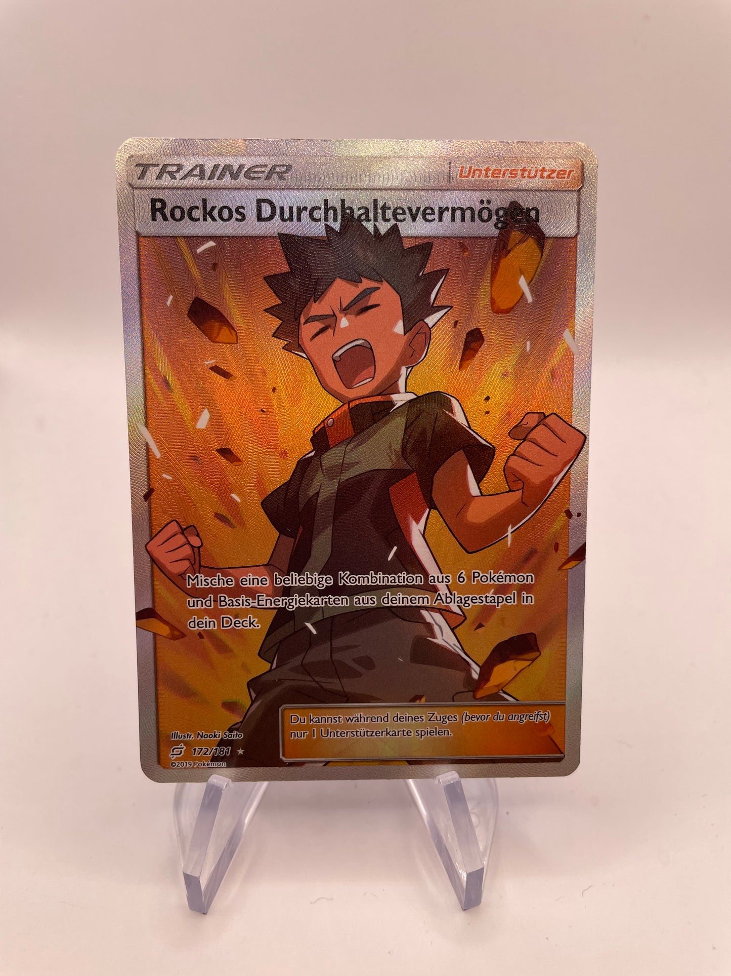 Pokemon Karte Trainer Rockos Durchhaltevermögen 172/181 Deutsch