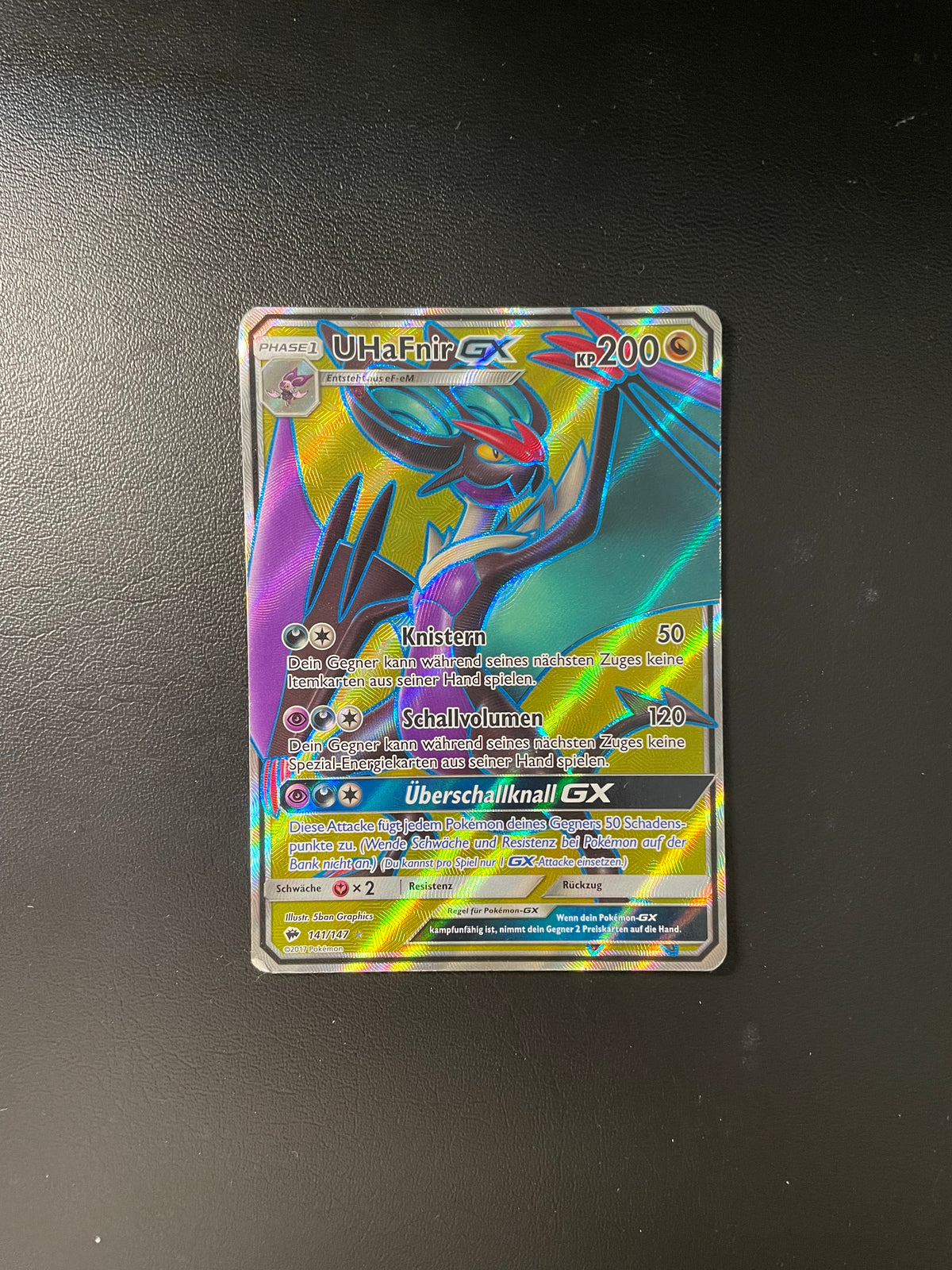 Pokemon Karte GX UhaFnir 141/147 Deutsch