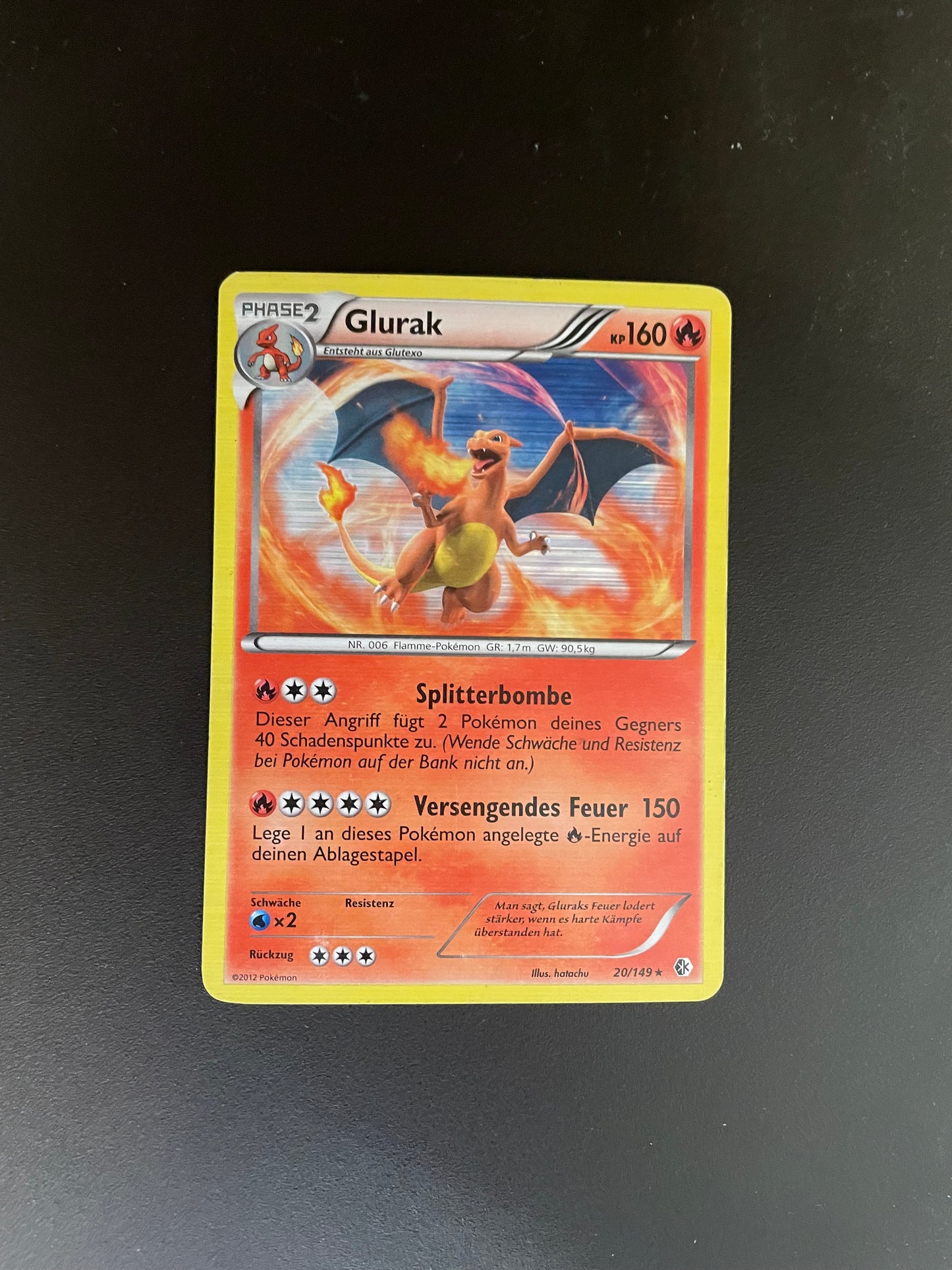 Pokemon Karte Holo Glurak 20/149 Deutsch