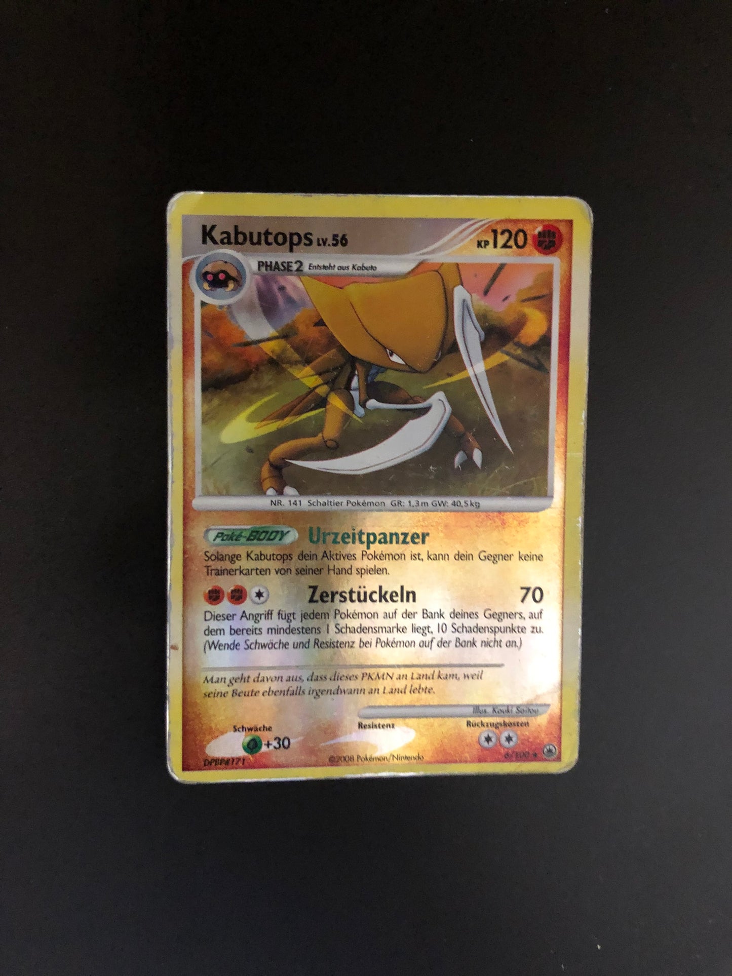 Pokemon Karte Revers Kabutops 6/100  Deutsch