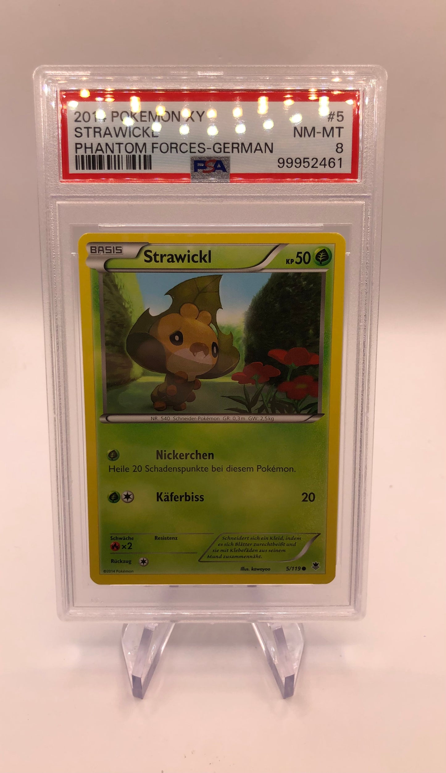 Pokemon Karte PSA 8 Strawickl 5/119 Deutsch