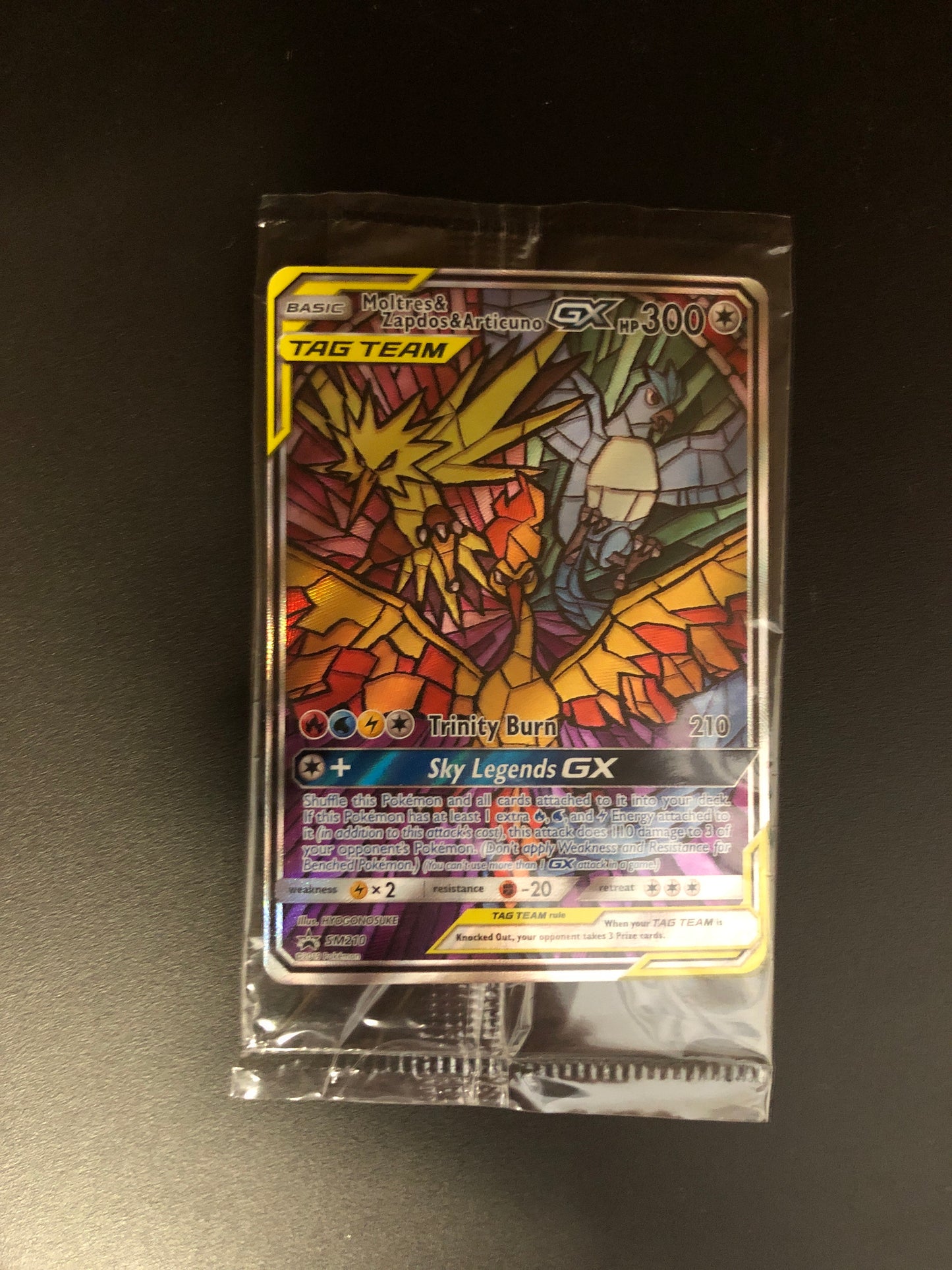 Pokemon Karte GX Alt-Art Promo Tag Team Moltres&Zapdos&Articuno SM210 Englisch