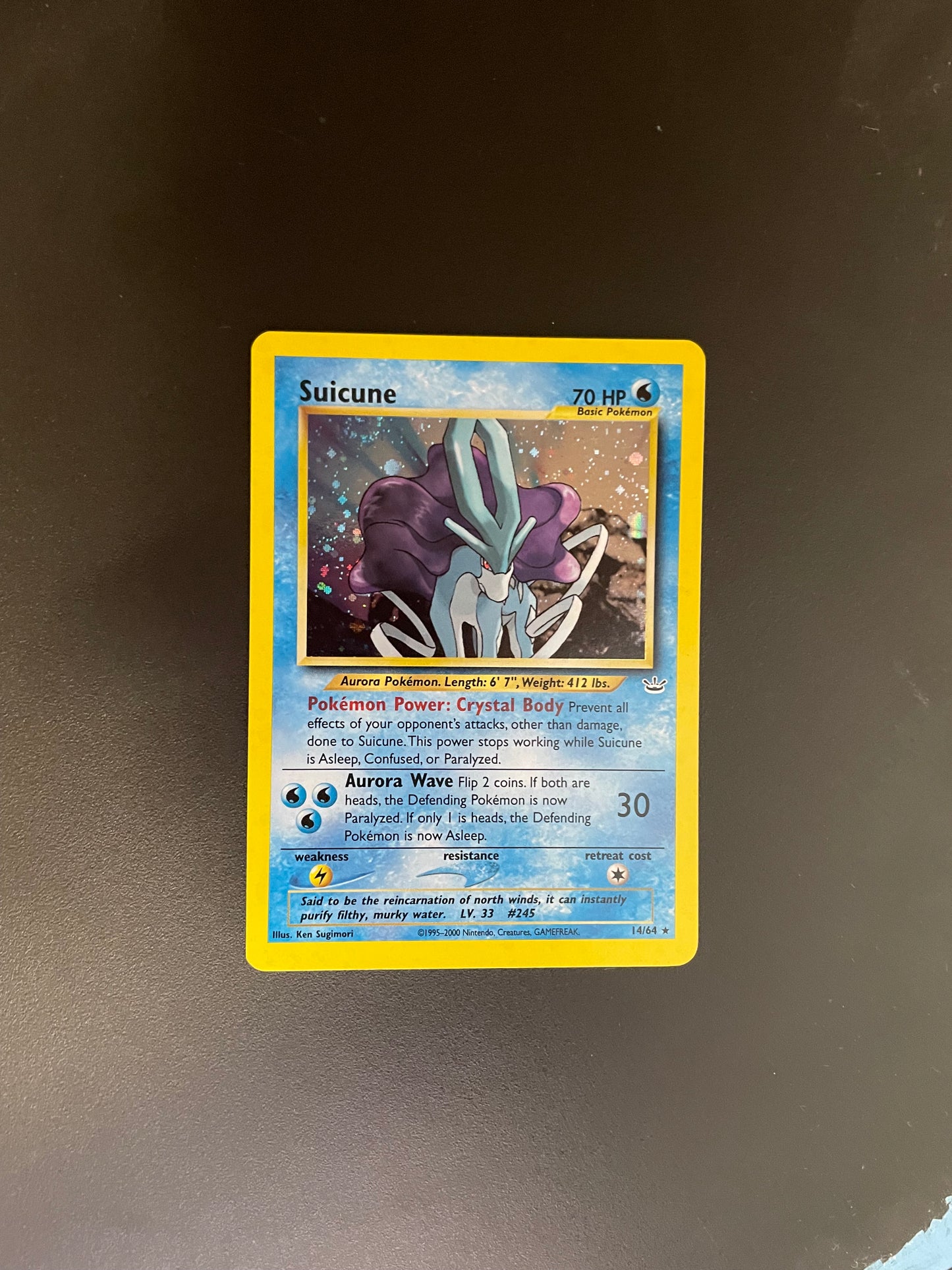 Pokemon Karte Holo Suicune 14/64 Englisch