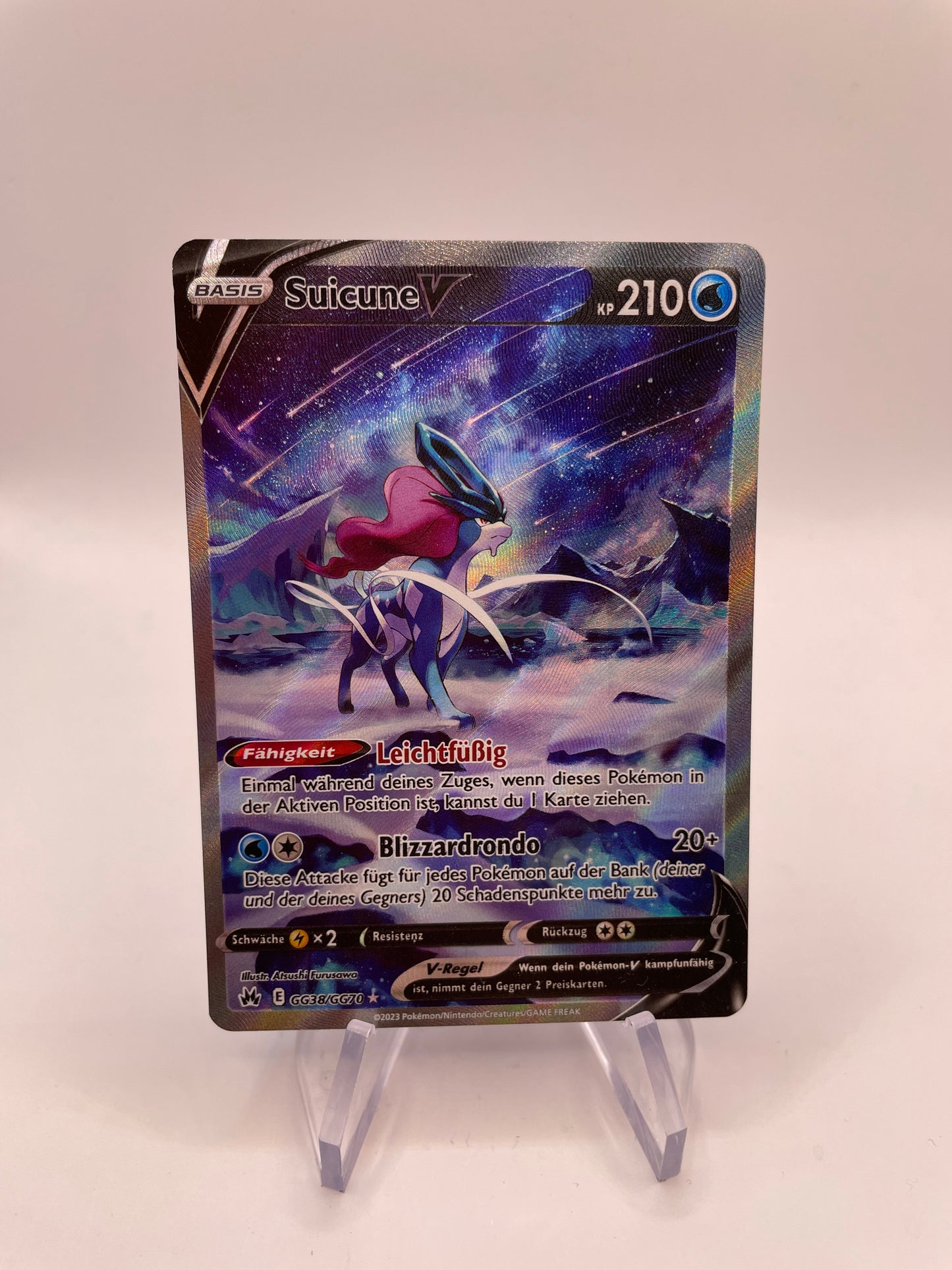 Pokemon Karte V Alt Art Suicune GG38/GG70 Deutsch