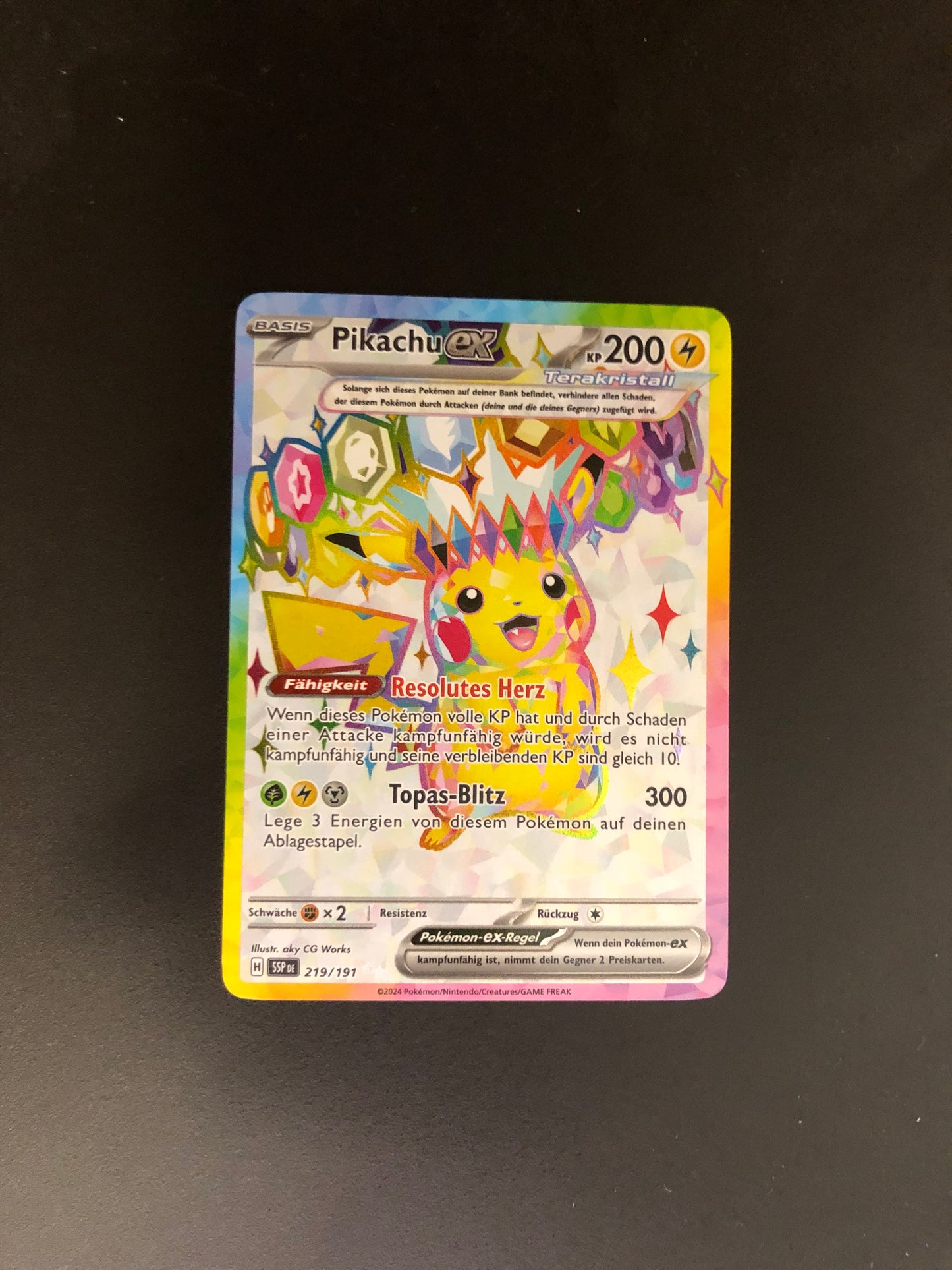Pokemon Karte EX Pikachu 219/191 Deutsch