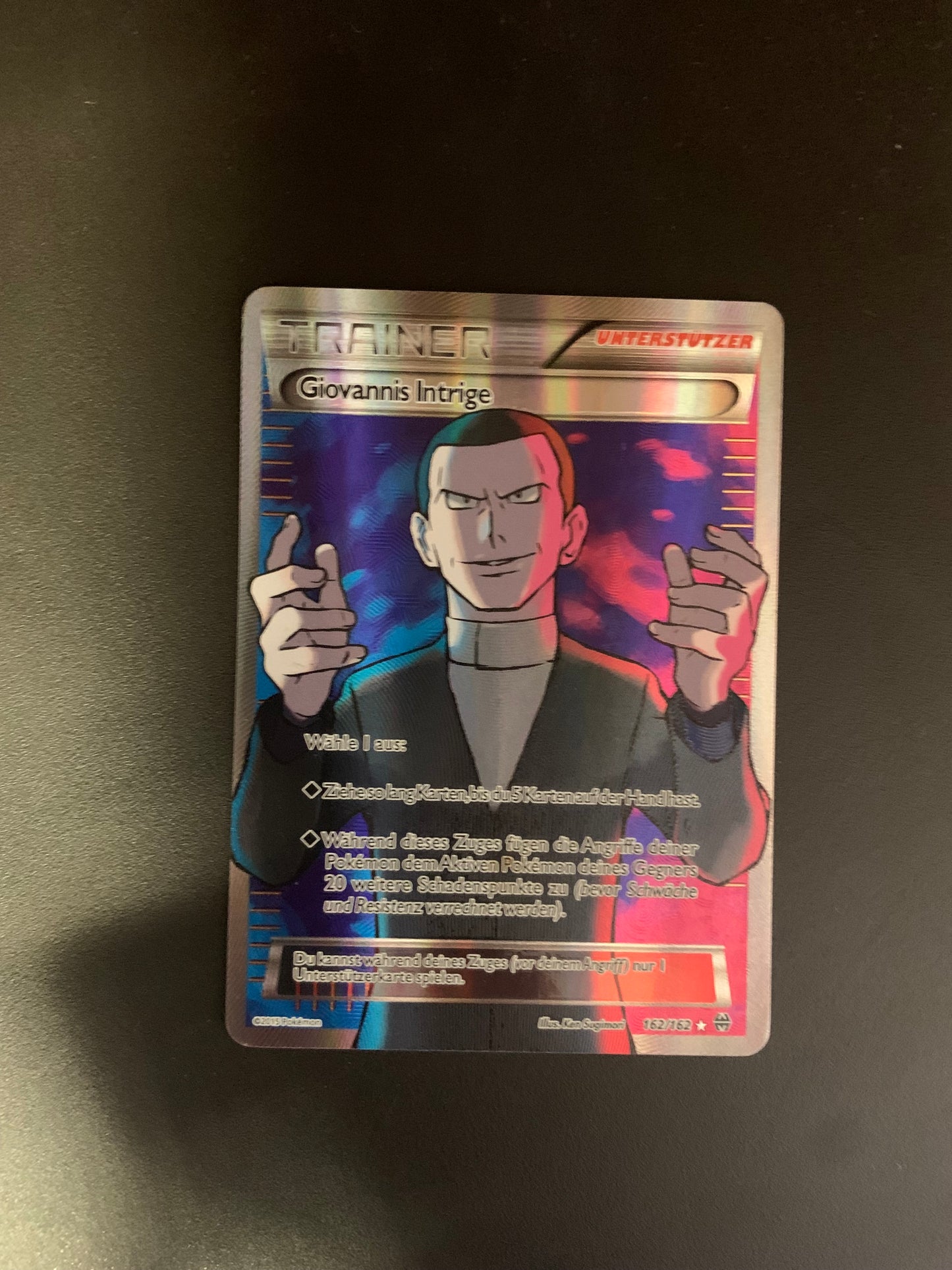 Pokemon Karte Fullart Trainer Giovannis Intrige 162/162 Deutsch