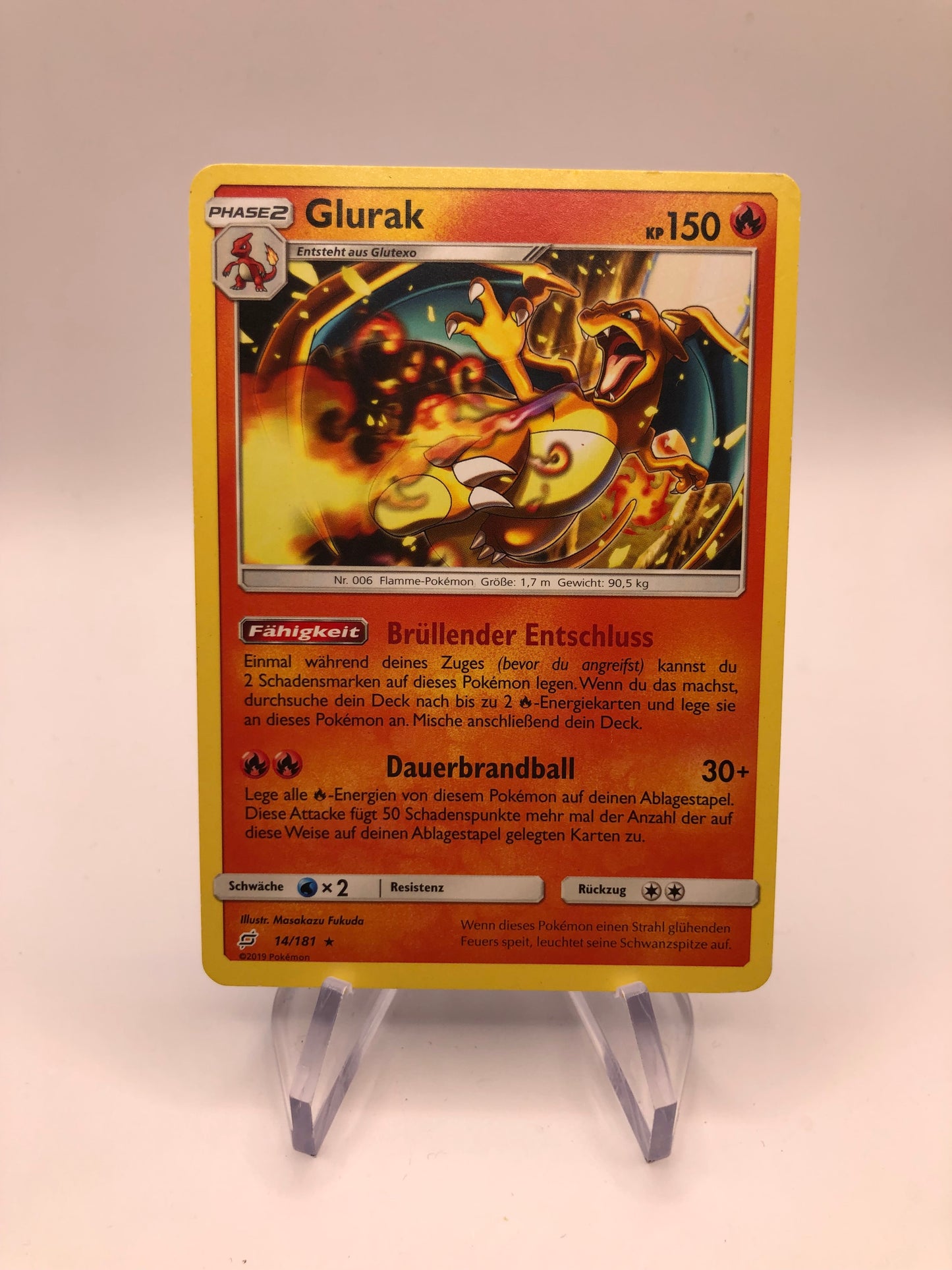 Pokemon Karte Holo Glurak 14/181 Deutsch