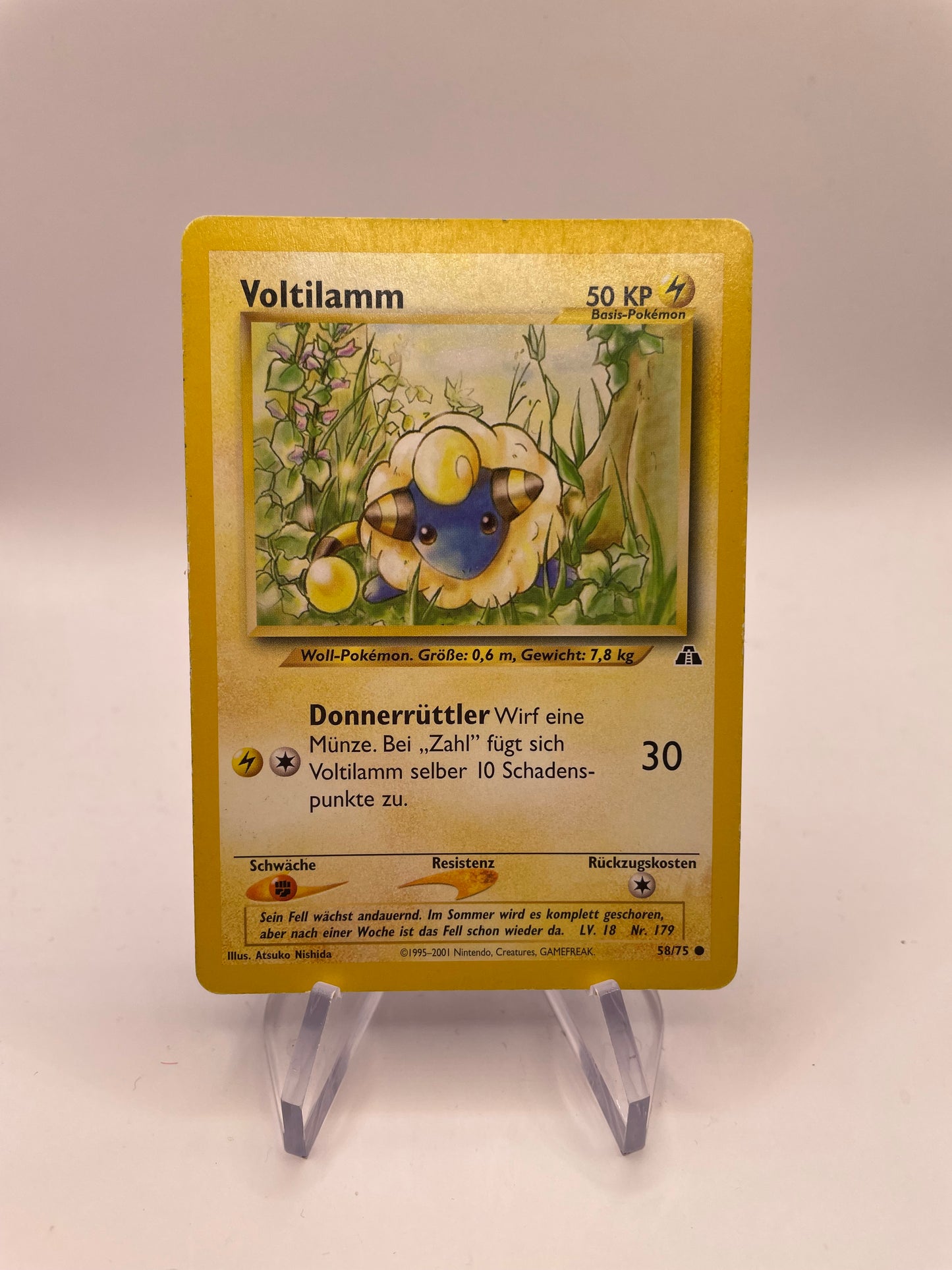 Pokemon Karte Neo Discovery Voltilamm 58/75 Deutsch