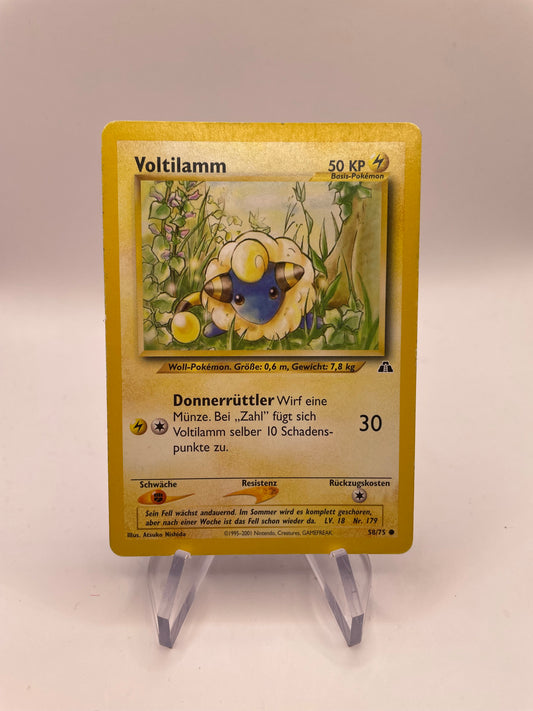 Pokemon Karte Neo Discovery Voltilamm 58/75 Deutsch