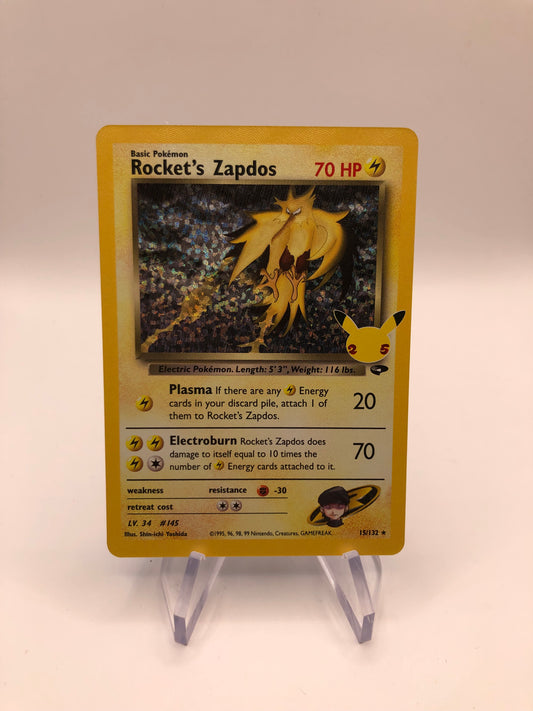 Pokemon Karte Celebration Holo Rockets Zapdos 15/132 Englisch