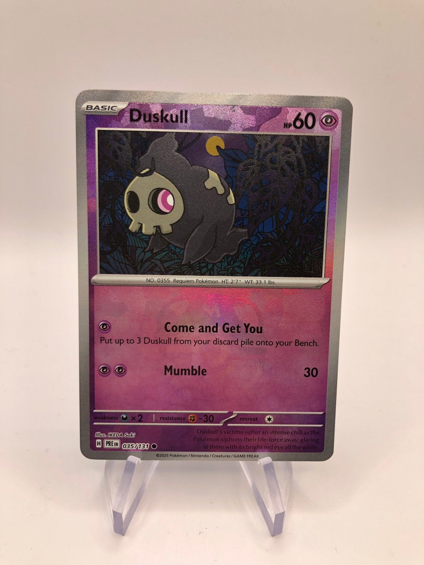 Pokemon Karte Revers Duskull 35/131 Englisch