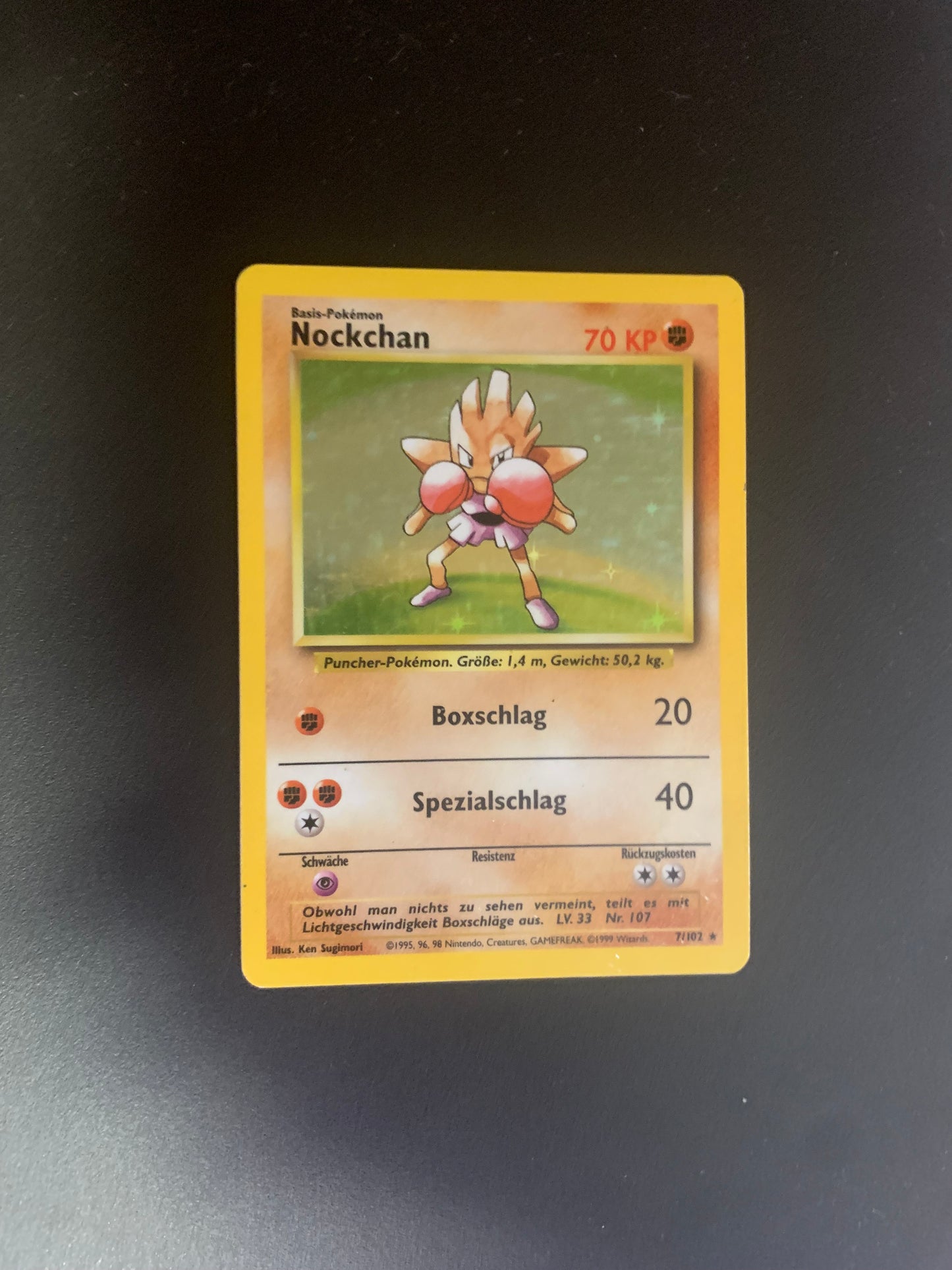 Pokemon Karte Holo Nockchan 7/102 Deutsch