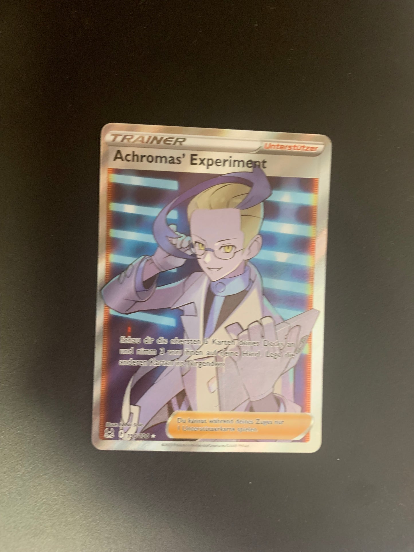 Pokemon Karte Trainer Fullart Achromas Experiment 190/196 Deutsch