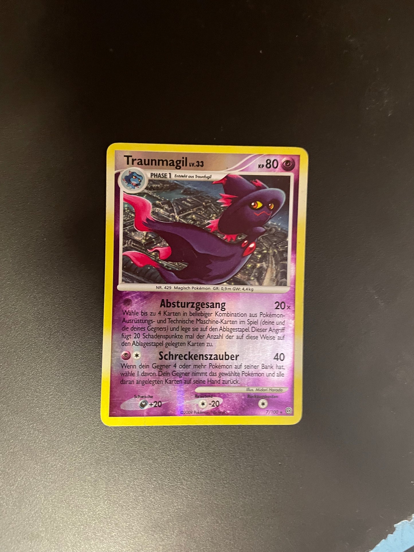 Pokémon Karte Reverse Traunmagil 7/100 Deutsch