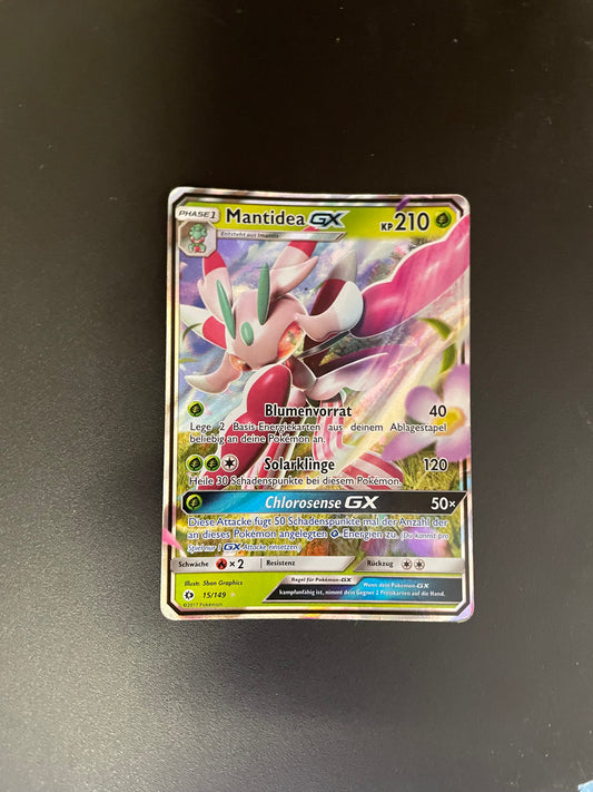 Pokemon Karte GX Mantidea 15/149 Deutsch