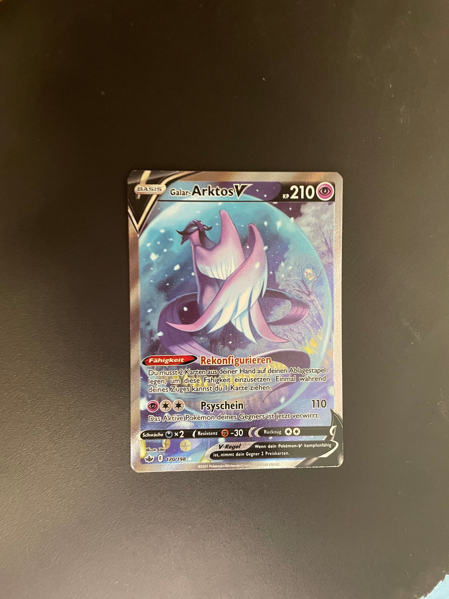 Pokemon Karte V Arktos 170/198 Deutsch