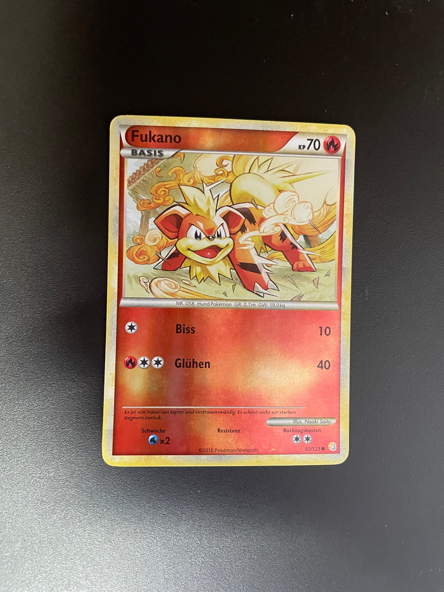 Pokemon Karte Revers Fukano 65/123 Deutsch