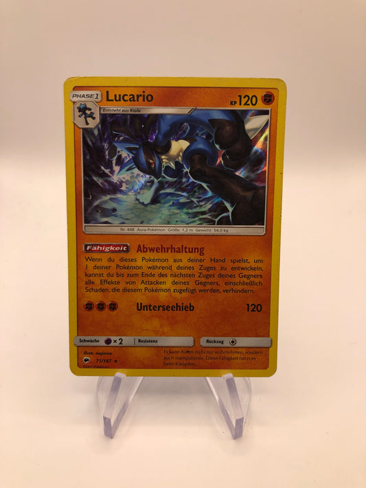 Pokemon Karte Holo Lucario 71/147 Deutsch