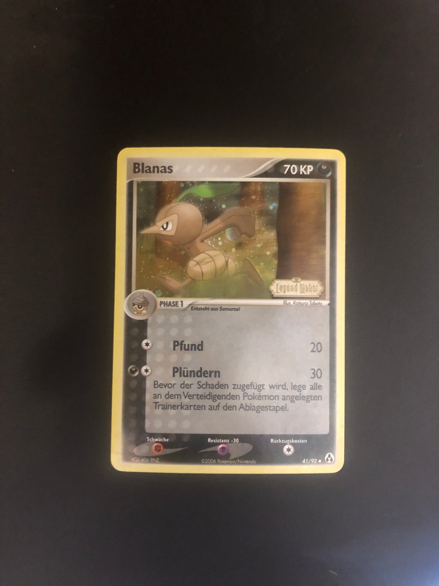 Pokemon Karte Stamp Blanas 41/92 Deutsch