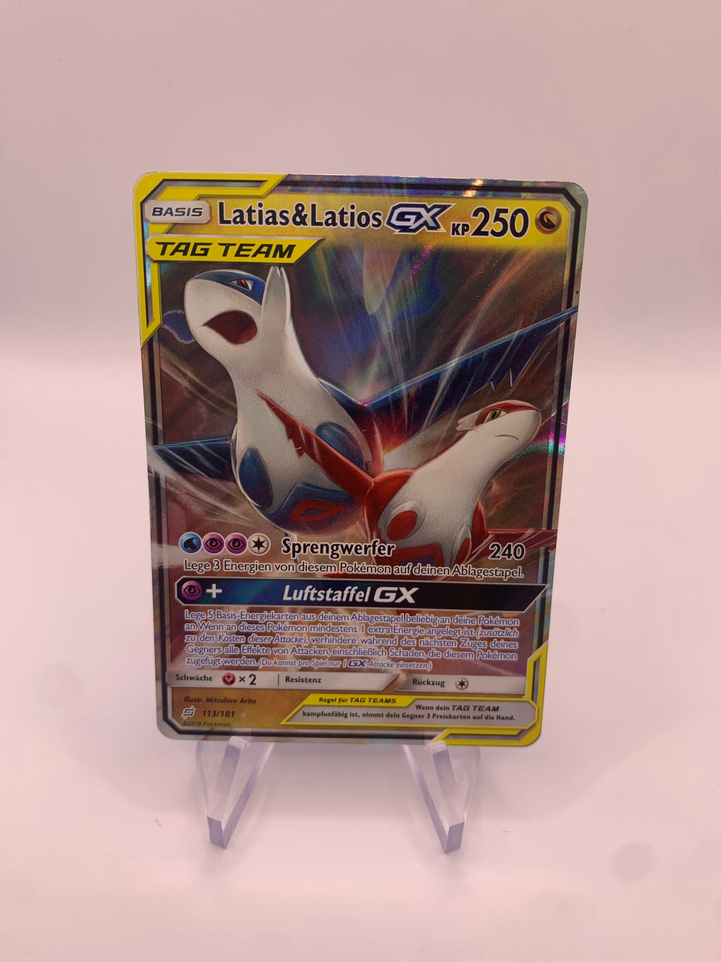 Pokemon Karte Gx Tag Team Latias & Latios 113/181 Deutsch