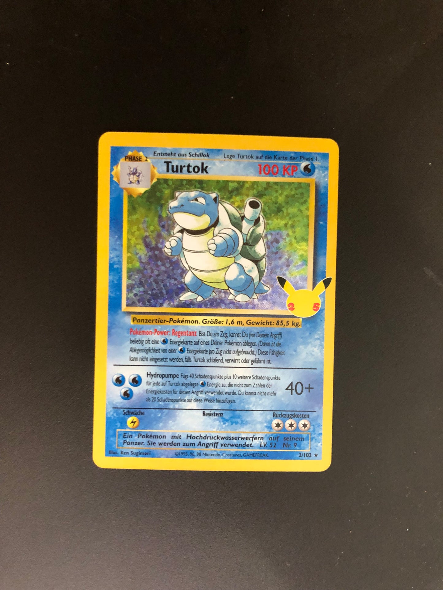 Pokemon Karte Holo Celebration Turtok 2/102 Deutsch