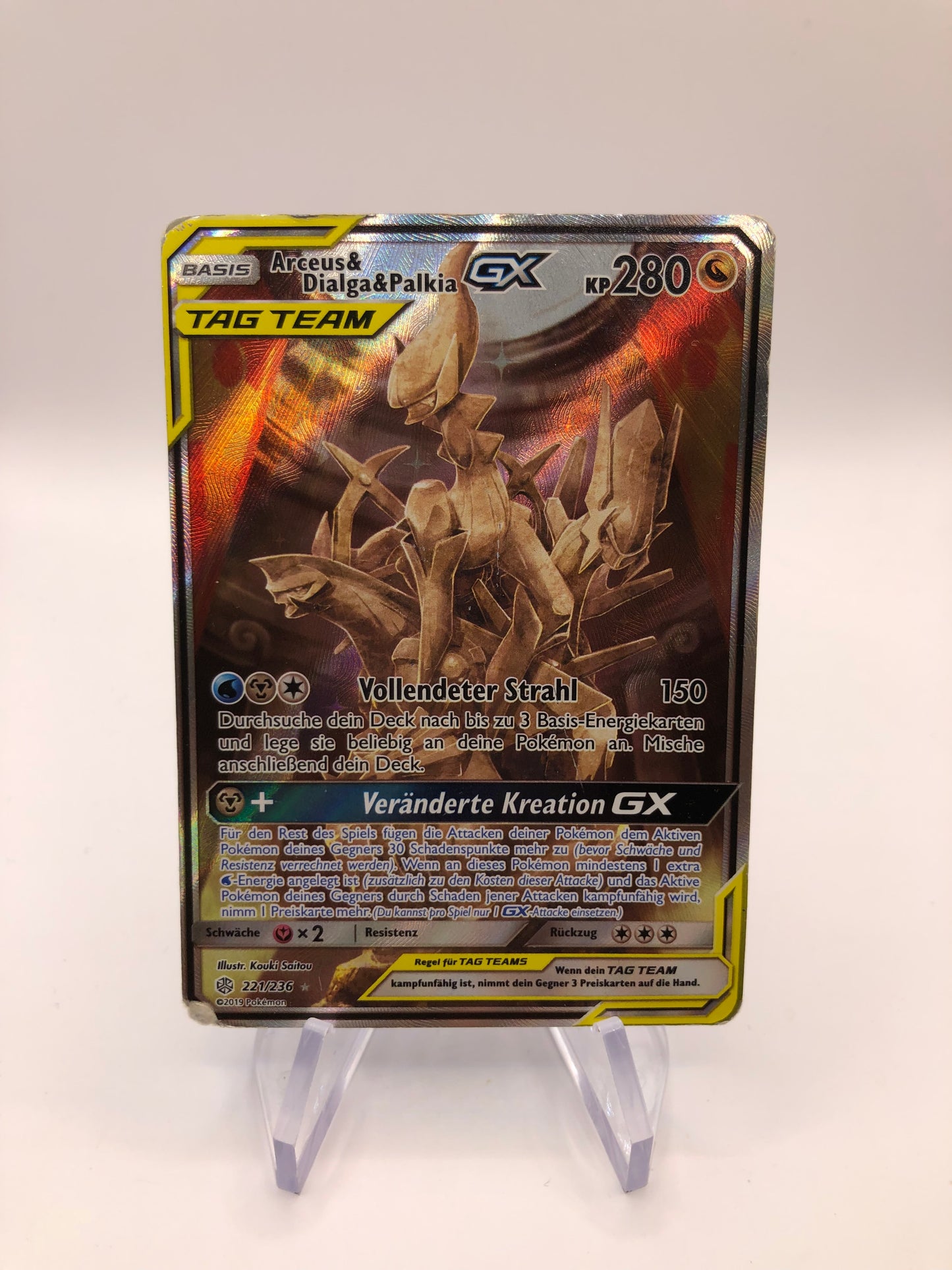 Pokemon Karte GX Tag Team Arceus & Dialga & Palkia 221/236 Deutsch