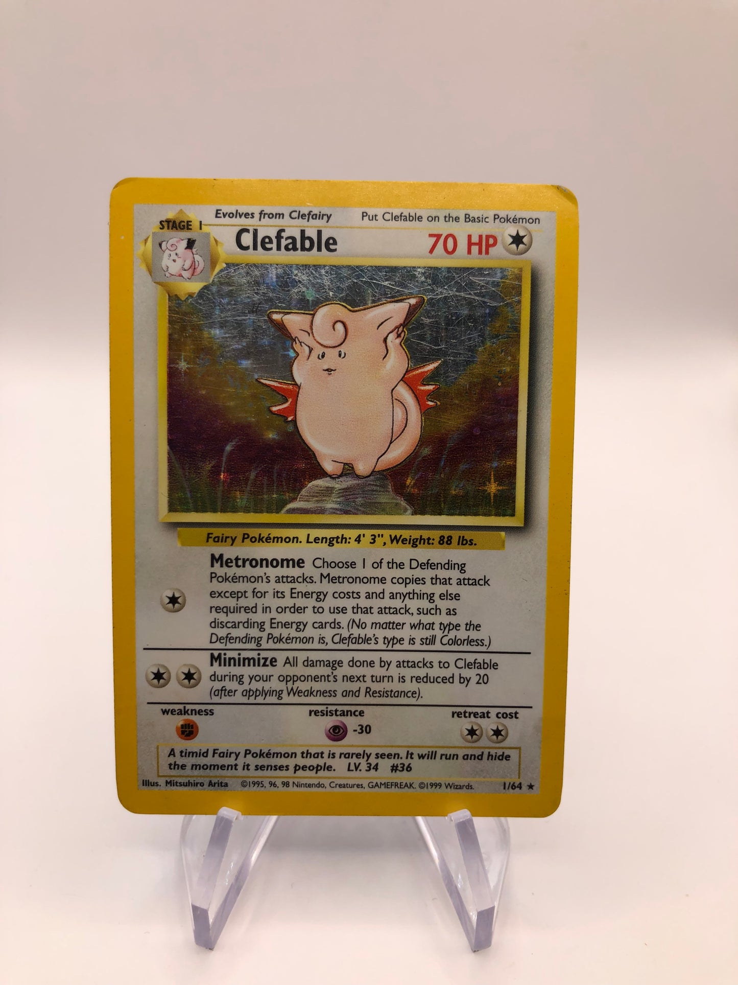 Pokemon Karte Holo Clefable 1/64 Englisch